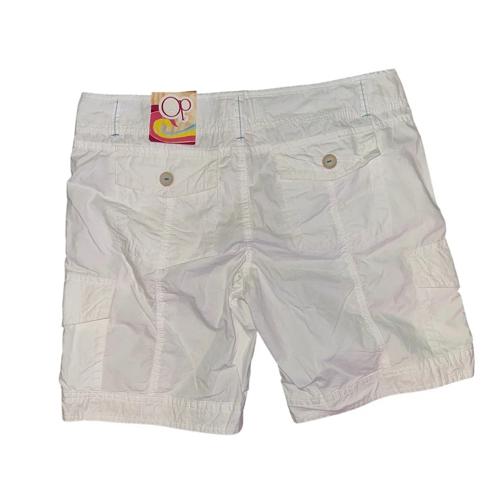 OP Ocean Pacific Arctic White Cargo Shorts Womens 7 Cotton Utility OP211D07 NWT